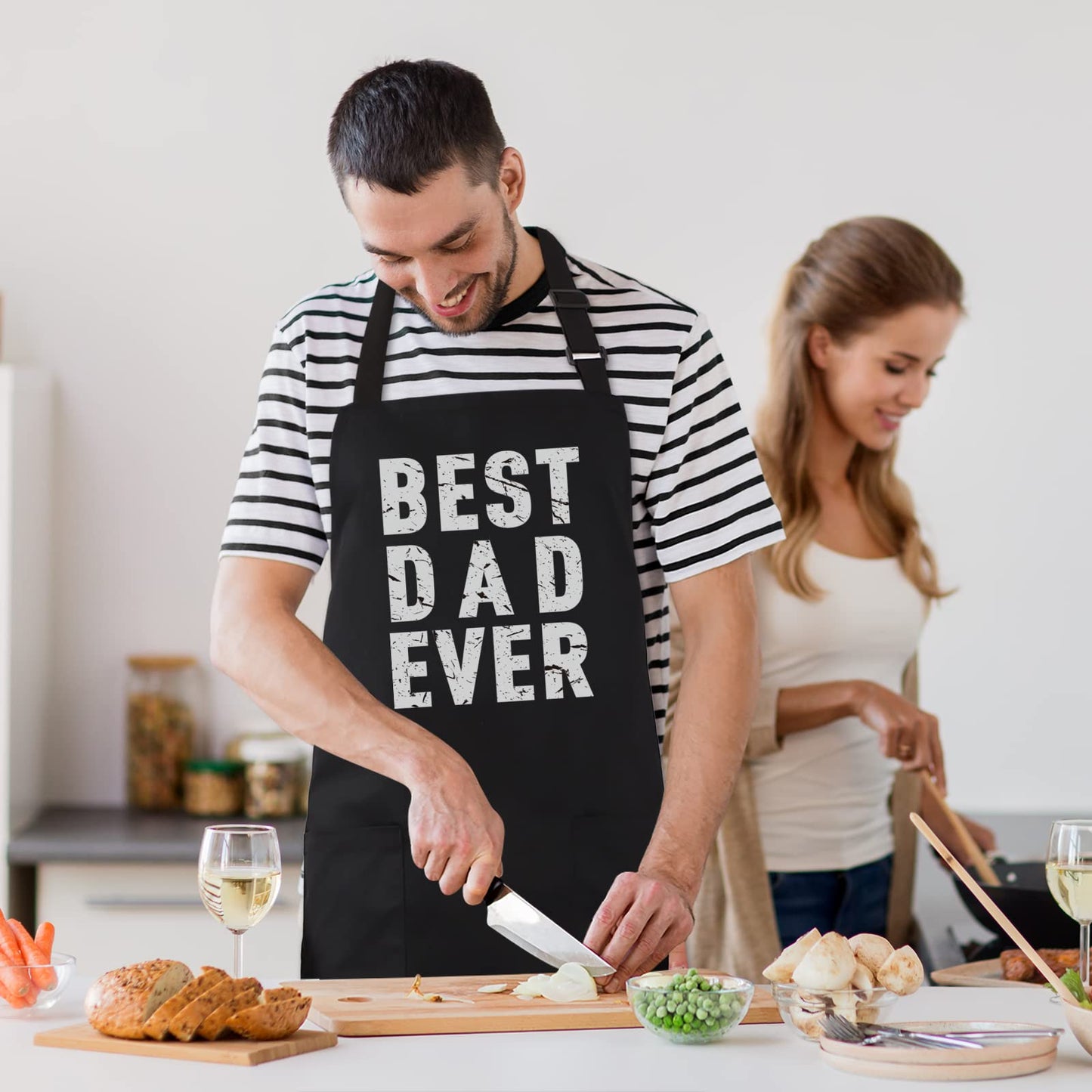 Funny Grilling Aprons for Men - BBQ Cooking Apron with 2 Pockets, Adjustable Neck Strap and 40" Long Ties - That's What I Do I Grill and I Know Things