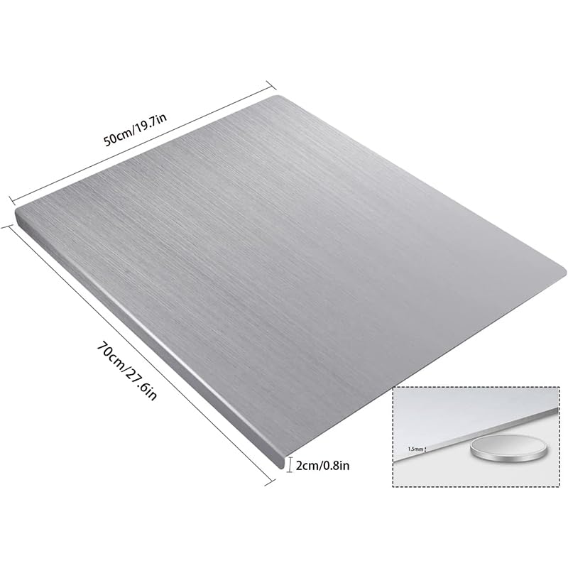 Stainless Steel Cutting Boards for Kitchen, Kneading Cutting Board Mats, Metal Cutting Board for Meat, Fruits, Vegetables, Bread, and Baking Small Cutting Boards (40 x 30cm/15.7 x 11.8 in)