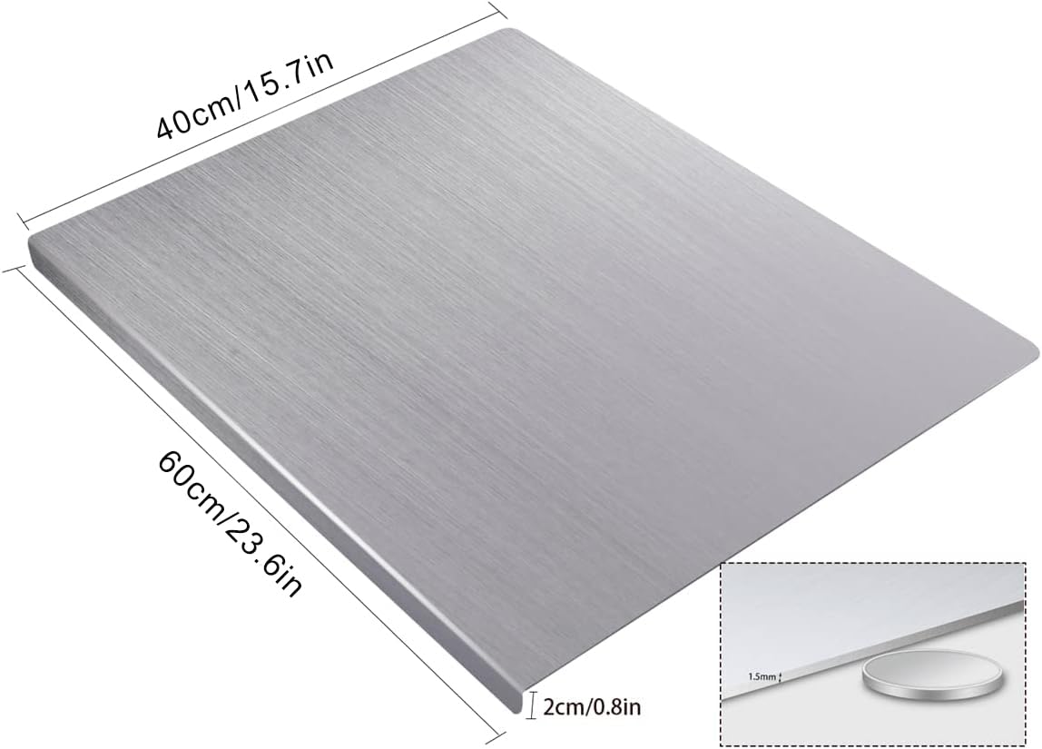 Stainless Steel Cutting Boards for Kitchen, Kneading Cutting Board Mats, Metal Cutting Board for Meat, Fruits, Vegetables, Bread, and Baking Small Cutting Boards (40 x 30cm/15.7 x 11.8 in)
