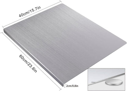 Stainless Steel Cutting Boards for Kitchen, Kneading Cutting Board Mats, Metal Cutting Board for Meat, Fruits, Vegetables, Bread, and Baking Small Cutting Boards (40 x 30cm/15.7 x 11.8 in)