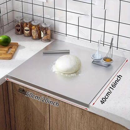 Stainless Steel Cutting Boards for Kitchen, Kneading Cutting Board Mats, Metal Cutting Board for Meat, Fruits, Vegetables, Bread, and Baking Small Cutting Boards (40 x 30cm/15.7 x 11.8 in)