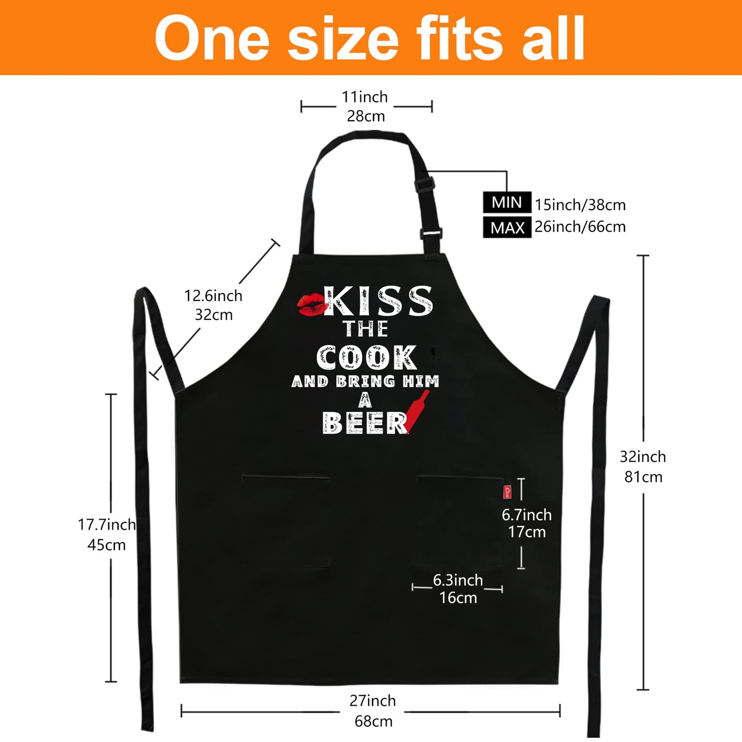 Funny Grilling Aprons for Men - BBQ Cooking Apron with 2 Pockets, Adjustable Neck Strap and 40" Long Ties - That's What I Do I Grill and I Know Things