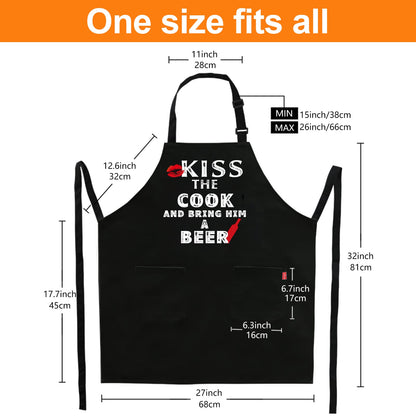 Funny Grilling Aprons for Men - BBQ Cooking Apron with 2 Pockets, Adjustable Neck Strap and 40" Long Ties - That's What I Do I Grill and I Know Things