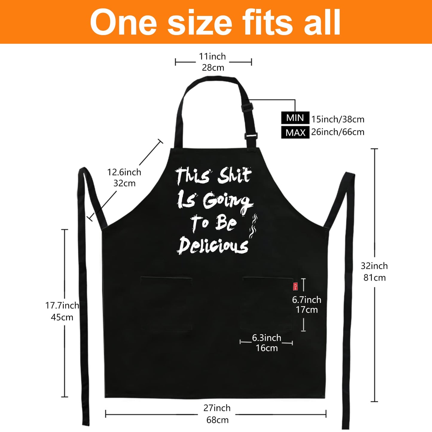 Funny Grilling Aprons for Men - BBQ Cooking Apron with 2 Pockets, Adjustable Neck Strap and 40" Long Ties - That's What I Do I Grill and I Know Things