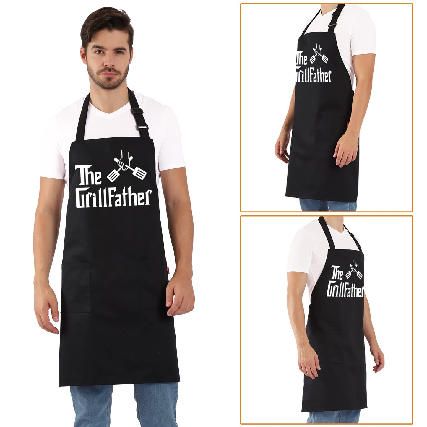 Funny Grilling Aprons for Men - BBQ Cooking Apron with 2 Pockets, Adjustable Neck Strap and 40" Long Ties - That's What I Do I Grill and I Know Things