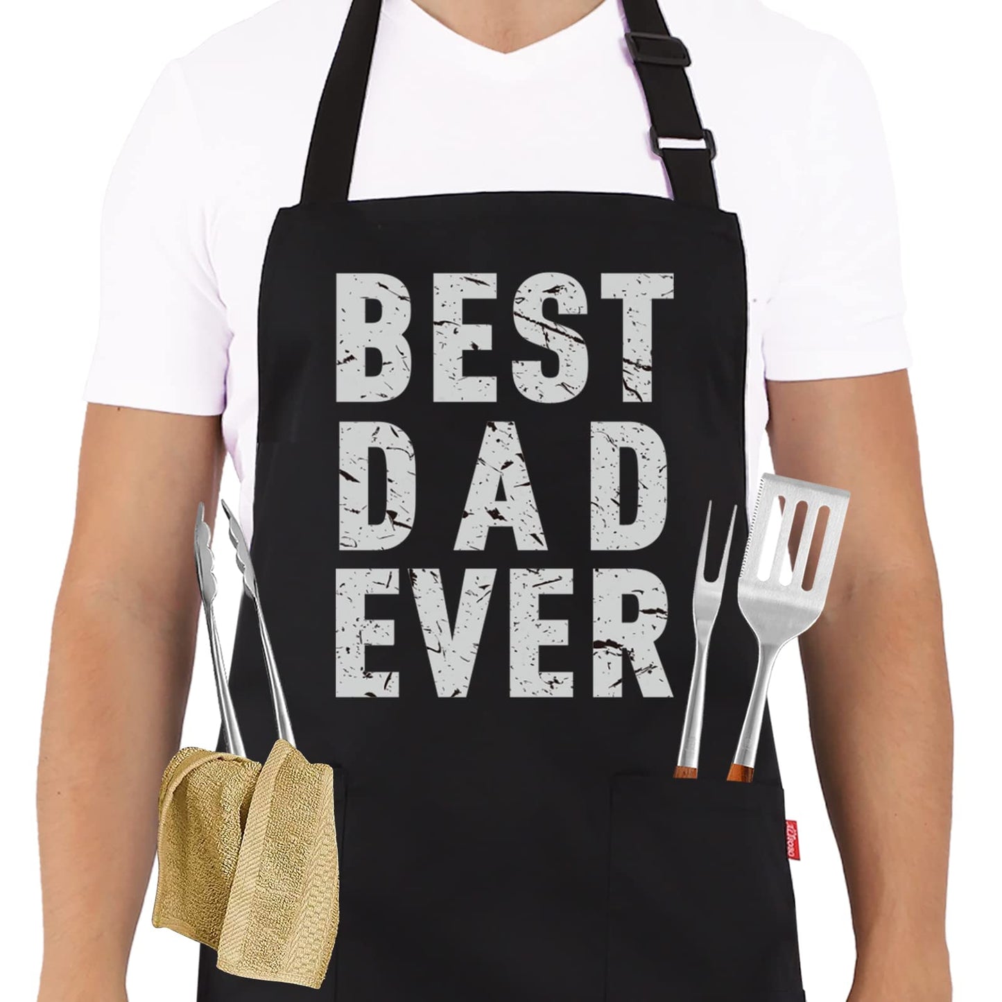 Funny Grilling Aprons for Men - BBQ Cooking Apron with 2 Pockets, Adjustable Neck Strap and 40" Long Ties - That's What I Do I Grill and I Know Things