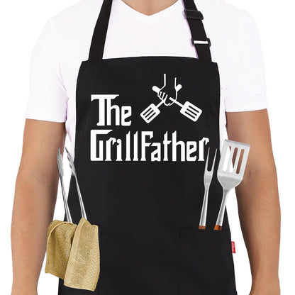 Funny Grilling Aprons for Men - BBQ Cooking Apron with 2 Pockets, Adjustable Neck Strap and 40" Long Ties - That's What I Do I Grill and I Know Things