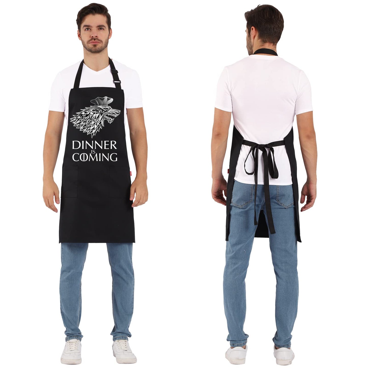 Funny Grilling Aprons for Men - BBQ Cooking Apron with 2 Pockets, Adjustable Neck Strap and 40" Long Ties - That's What I Do I Grill and I Know Things