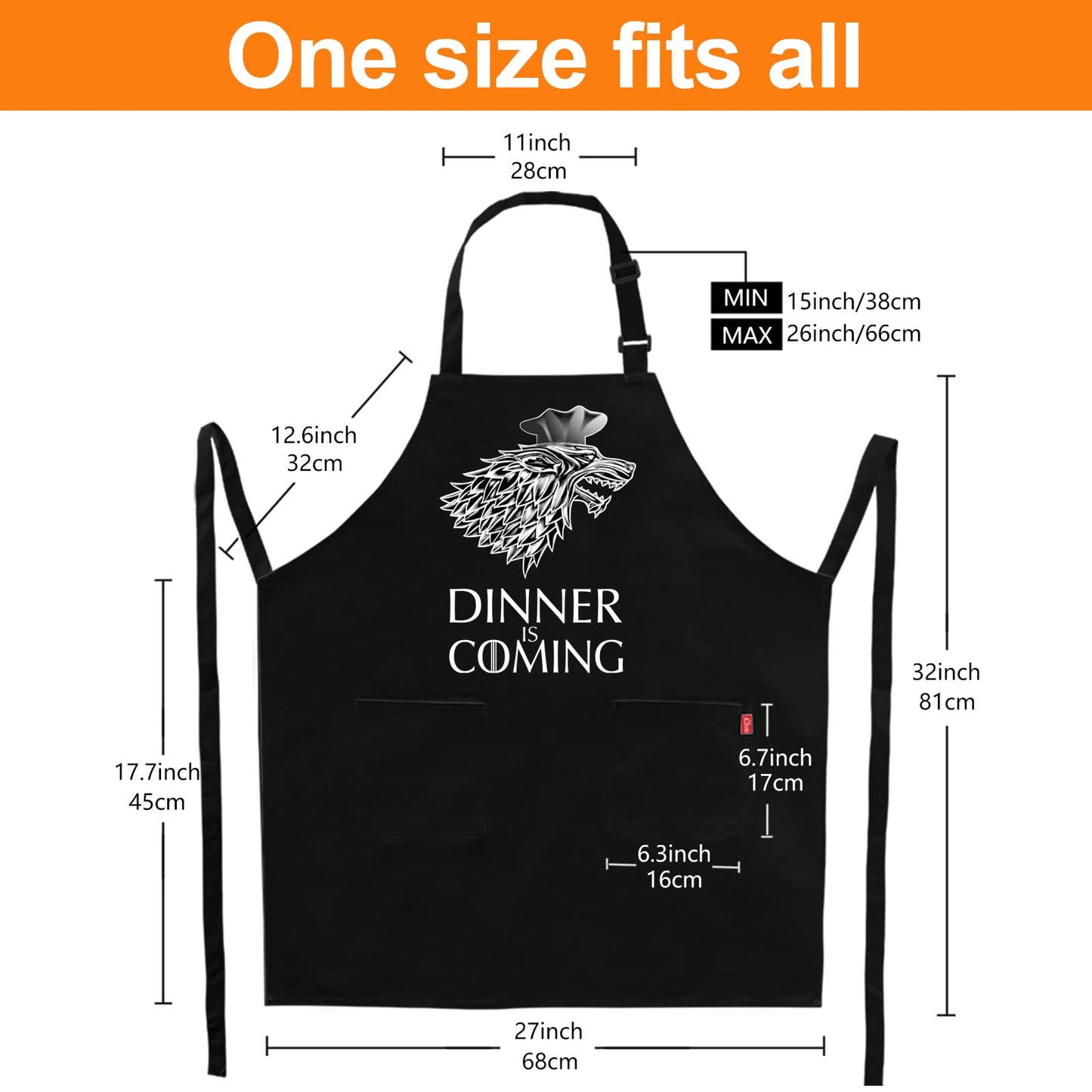 Funny Grilling Aprons for Men - BBQ Cooking Apron with 2 Pockets, Adjustable Neck Strap and 40" Long Ties - That's What I Do I Grill and I Know Things