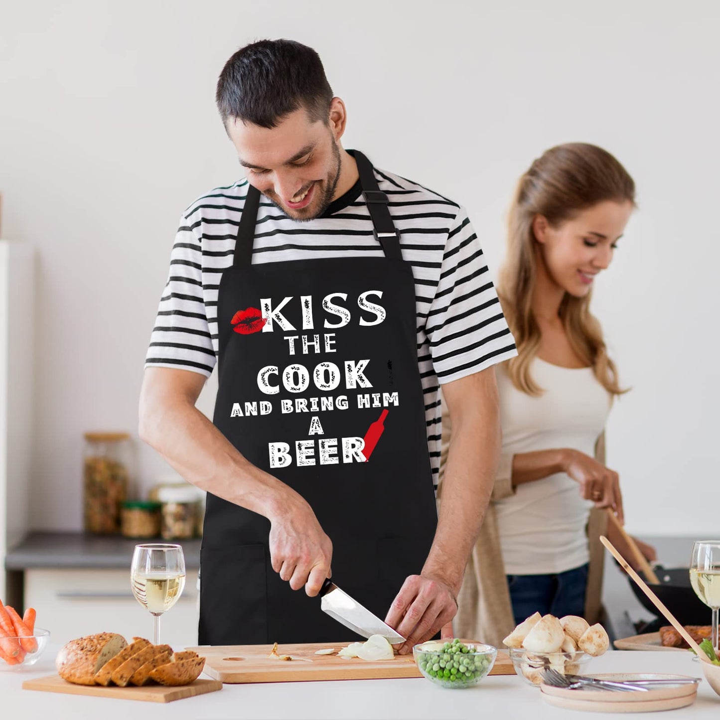 Funny Grilling Aprons for Men - BBQ Cooking Apron with 2 Pockets, Adjustable Neck Strap and 40" Long Ties - That's What I Do I Grill and I Know Things