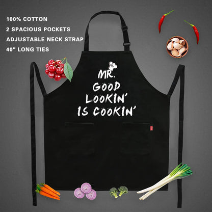 Funny Grilling Aprons for Men - BBQ Cooking Apron with 2 Pockets, Adjustable Neck Strap and 40" Long Ties - That's What I Do I Grill and I Know Things