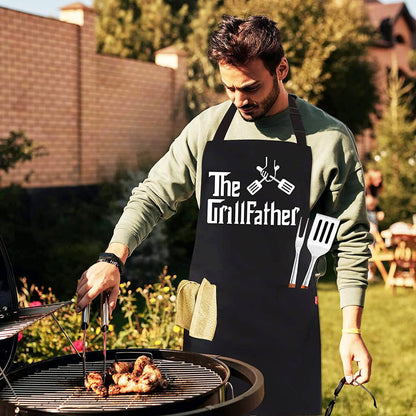 Funny Grilling Aprons for Men - BBQ Cooking Apron with 2 Pockets, Adjustable Neck Strap and 40" Long Ties - That's What I Do I Grill and I Know Things