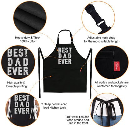 Funny Grilling Aprons for Men - BBQ Cooking Apron with 2 Pockets, Adjustable Neck Strap and 40" Long Ties - That's What I Do I Grill and I Know Things