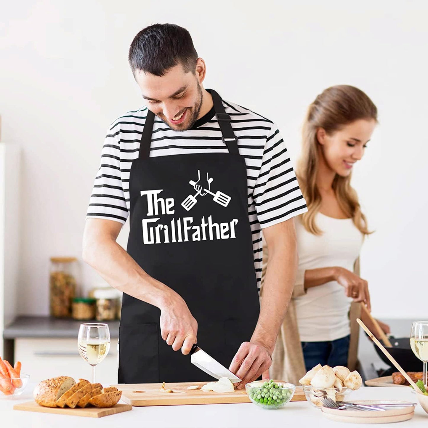 Funny Grilling Aprons for Men - BBQ Cooking Apron with 2 Pockets, Adjustable Neck Strap and 40" Long Ties - That's What I Do I Grill and I Know Things