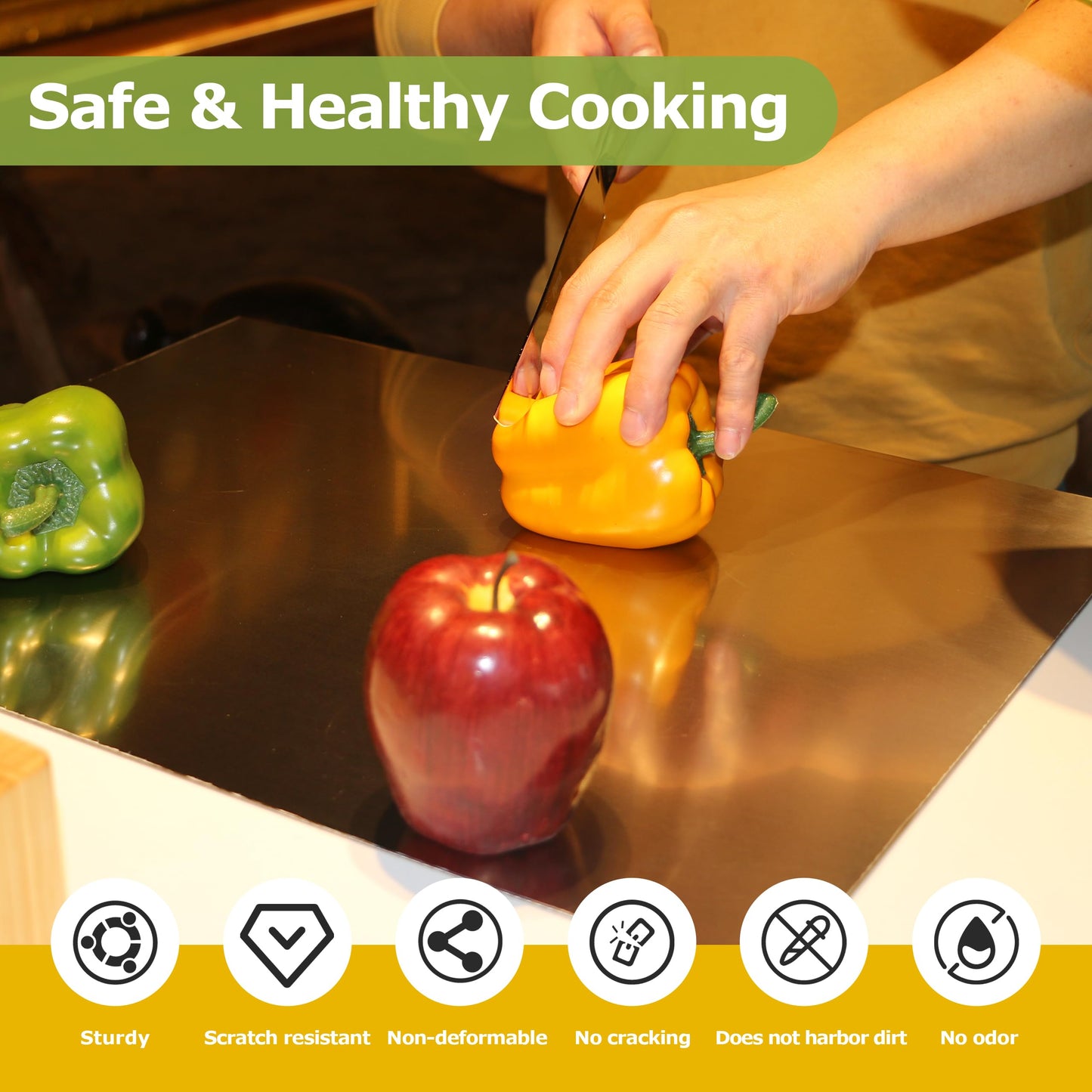 Stainless Steel Cutting Boards for Kitchen, Kneading Cutting Board Mats, Metal Cutting Board for Meat, Fruits, Vegetables, Bread, and Baking Small Cutting Boards (40 x 30cm/15.7 x 11.8 in)