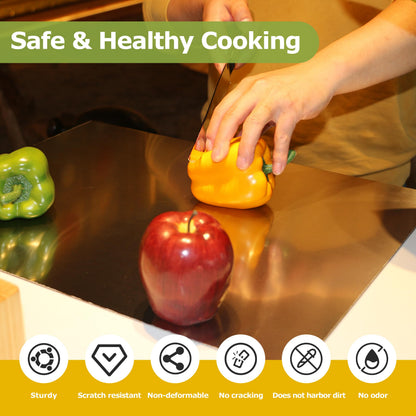 Stainless Steel Cutting Boards for Kitchen, Kneading Cutting Board Mats, Metal Cutting Board for Meat, Fruits, Vegetables, Bread, and Baking Small Cutting Boards (40 x 30cm/15.7 x 11.8 in)