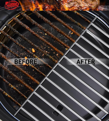 TNTOR Grill Brush with Scraper, 18" Adjustable Handle BBQ Grill Brush for Outdoor Grill, Extra Strong Grill Cleaner Accessories for Grill/Smoker/Gas/Charcoal Grill Cleaning-Grill Gifts for Men/Dad